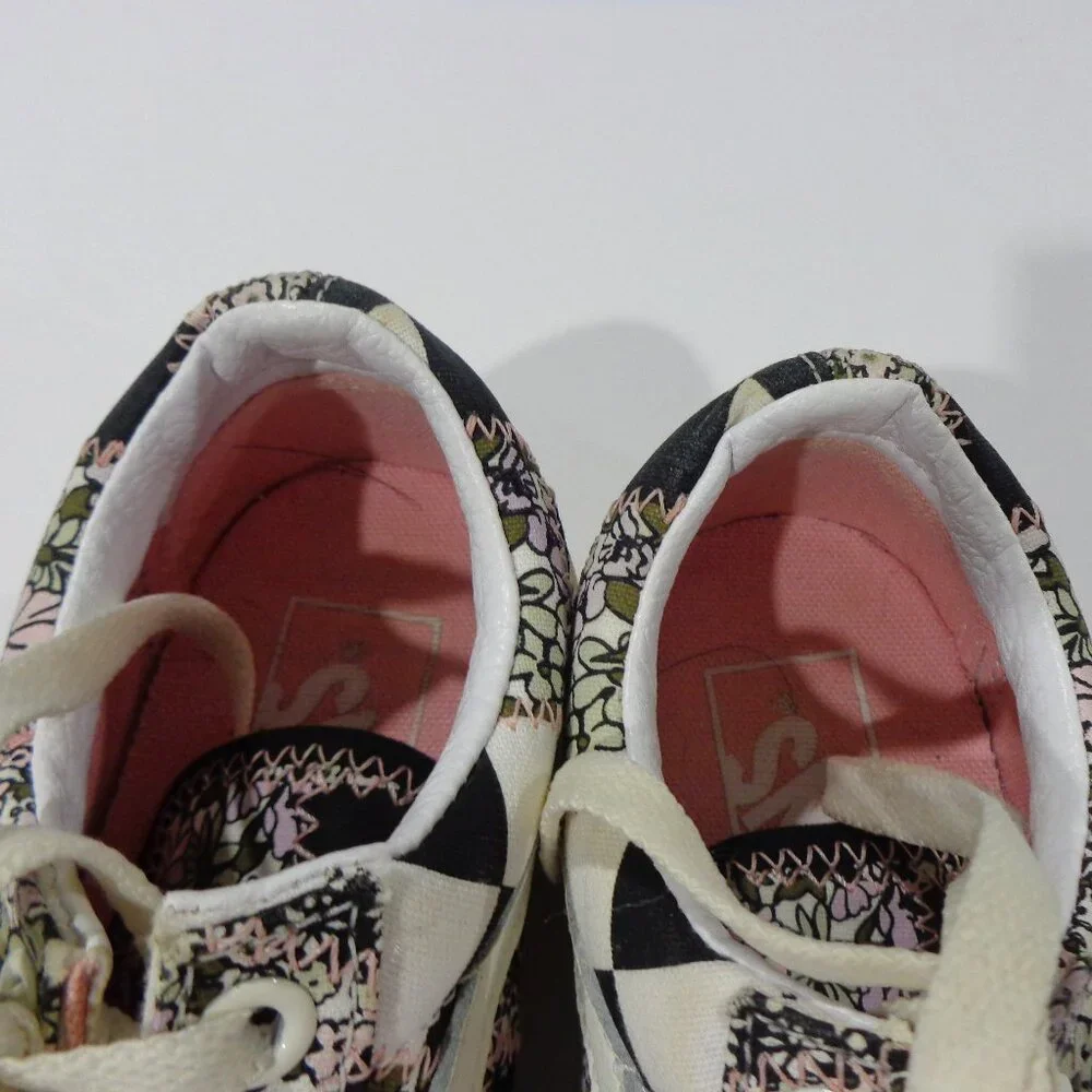 Vans Old Skool Sneaker Shoes Patchwork Floral Low Top‎ Black Sz Women 6 Men 4.5